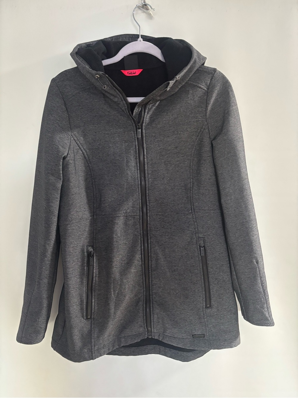 Women’s Hooded Bomber Jacket in Charcoal Gray